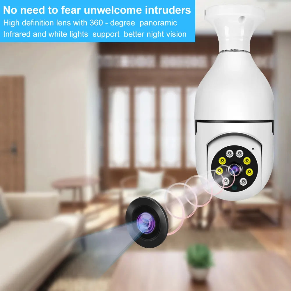 Wifi 5MP Bulb Surveillance Camera Indoor 4X Digital Zoom - Supersell