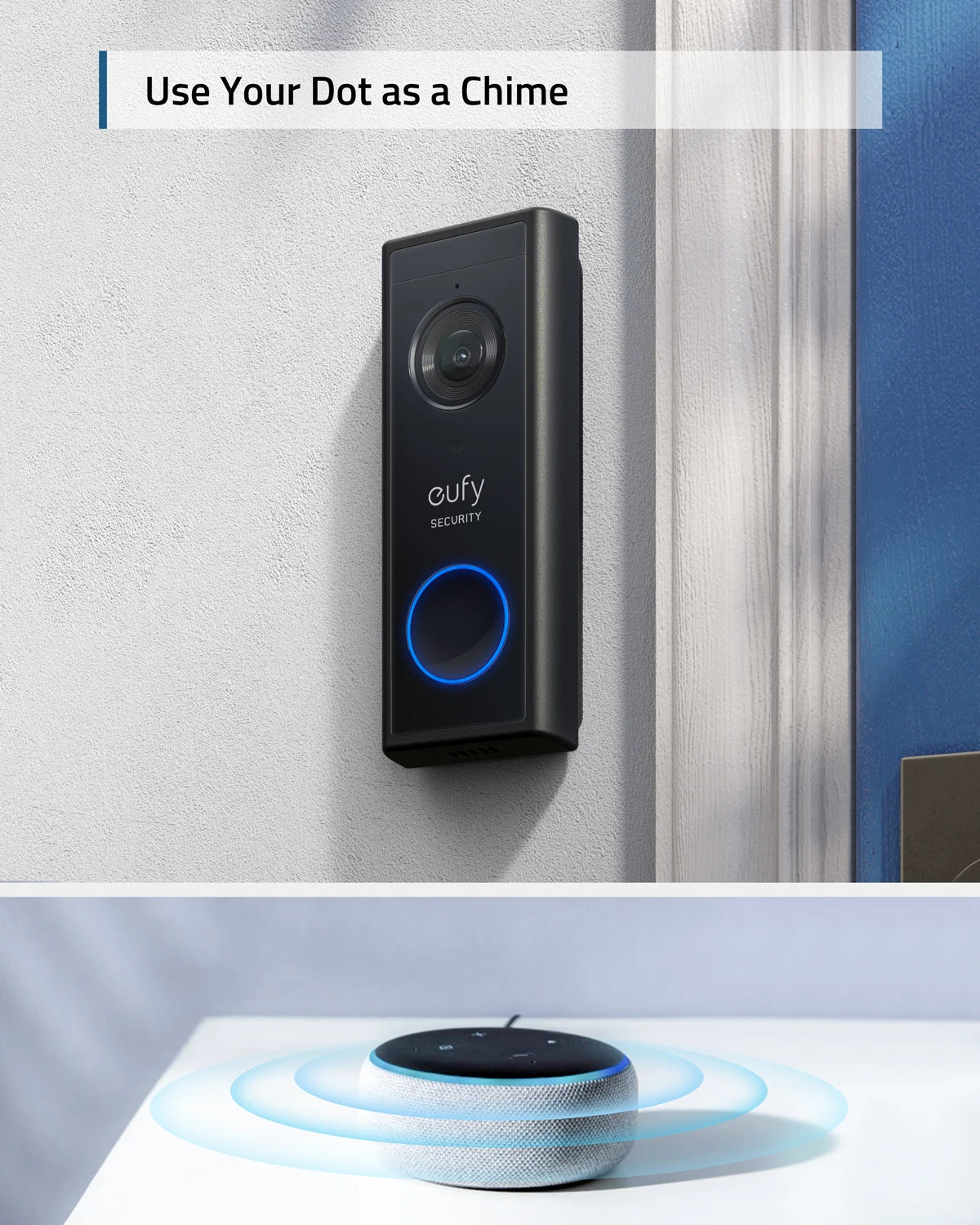 eufy Security Battery Video Doorbell Kit Wire-Free Doorbell Wireless Chime Wi-Fi Connectivity 1080p Resolution - Supersell