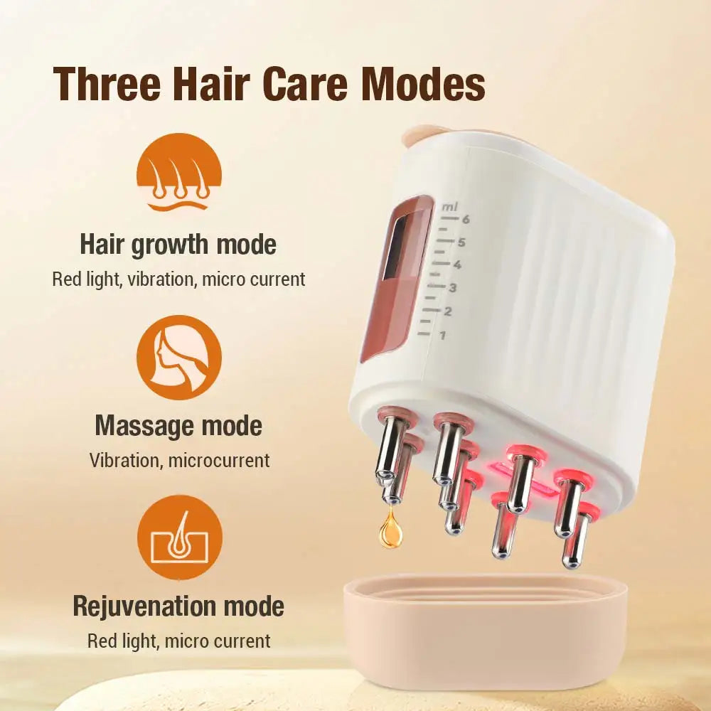 Microcurrent Head Scalp Massager 625nm LED Light Therapy Hair Growth Comb - Supersell 