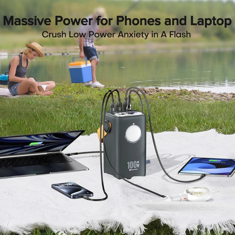 60000mAh Ultra Power Bank External Battery Capacity PD100W Fast Charging Out Door Power Station For Laptop iPhone Samsung - Supersell