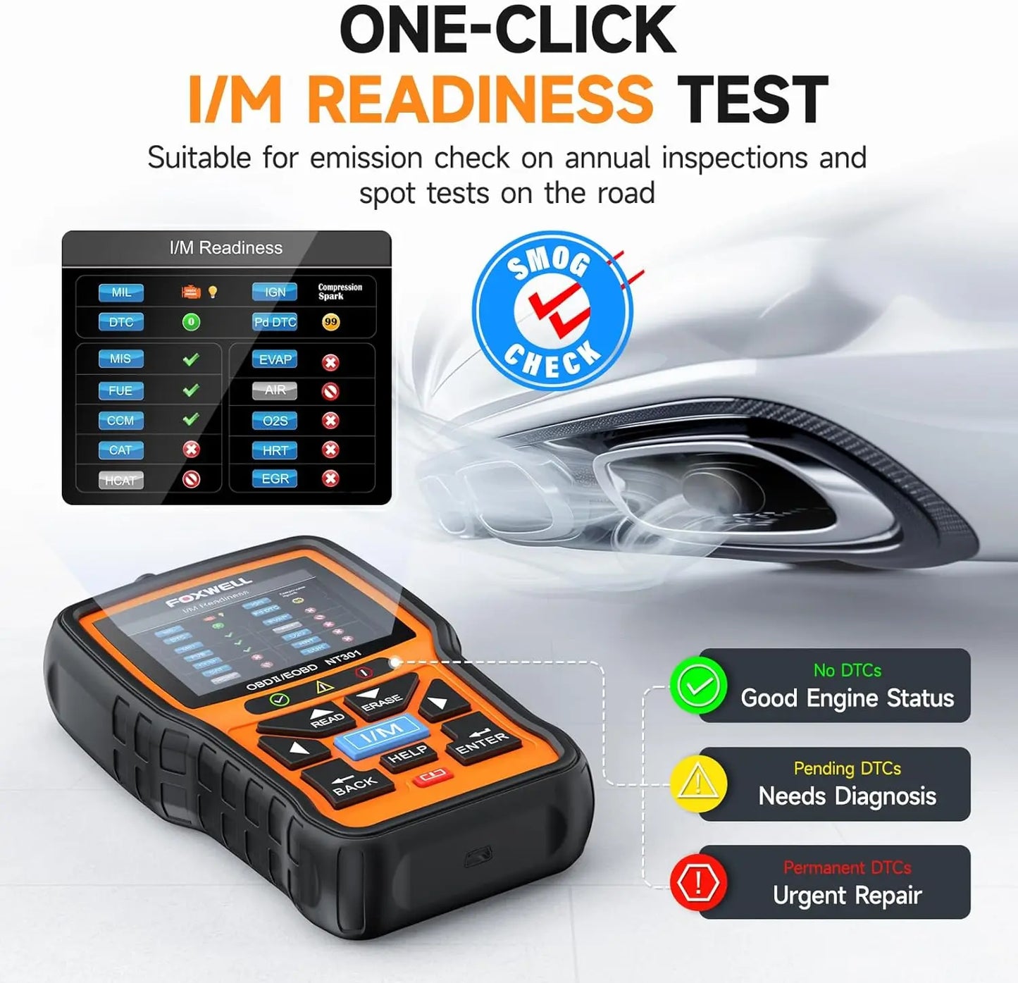 FOXWELL NT301 OBD2 Scanner Check Engine Code Reader Professional ODB2