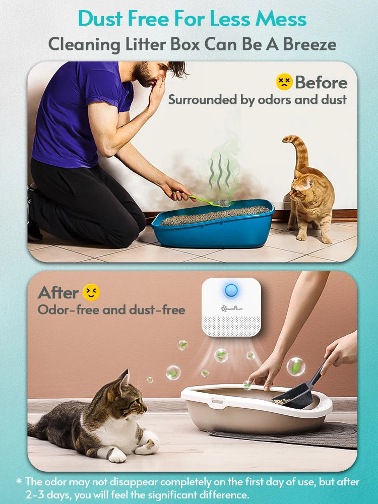 DownyPaws 4000mAh Smart Cat Dog Odor Purifier Litter Box Deodorizer