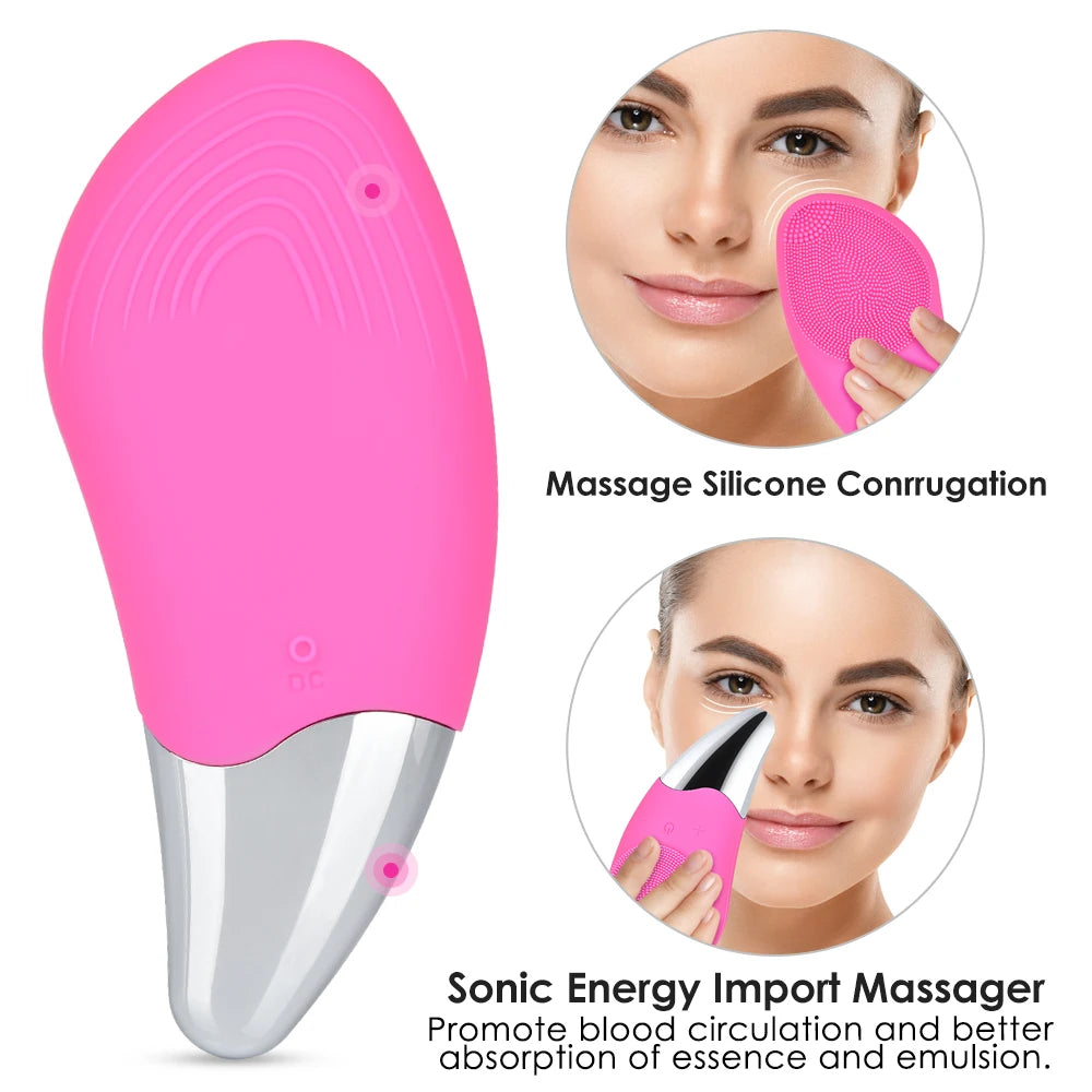 Hailicare Electric Facial Cleansing Brush Massager Waterproof Silicone Sonic Face Massage Cleaner Deep Pore Face Cleansing Brush - Supersell