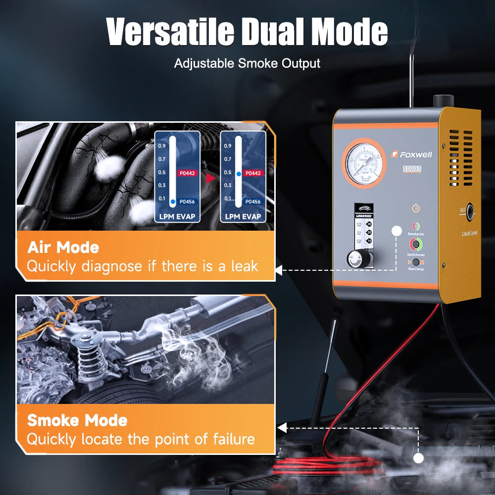 FOXWELL Automotive Smoke Machine Built-in Air Pump EVAP Vacuum Leak Detector - Supersell 